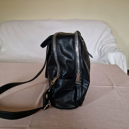 Women's backpack new eco leather black, size 30x40x5 cm