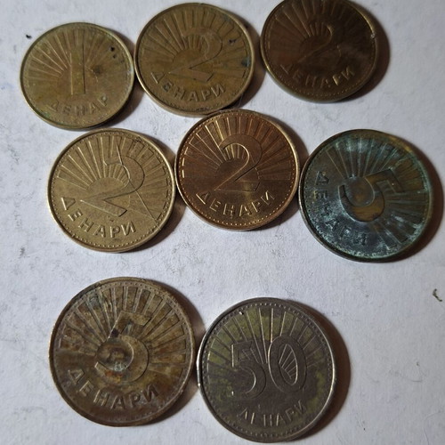 Lot of 8 used Macedonian coins