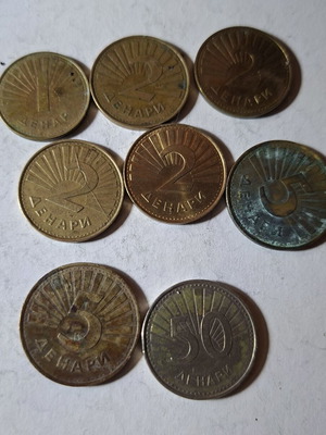 Lot of 8 used Macedonian coins