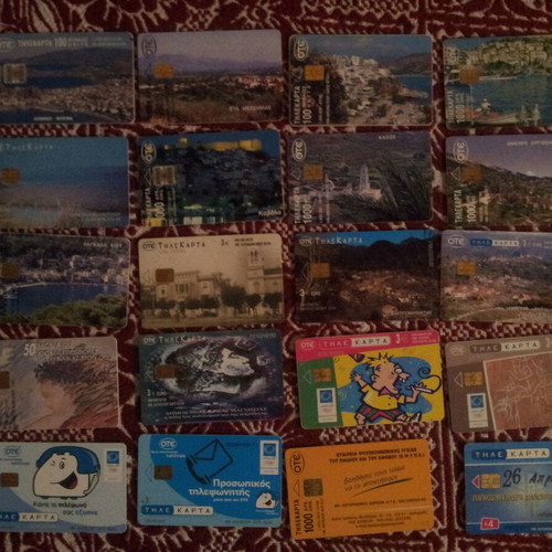 Phone cards used, pack of 20 pieces