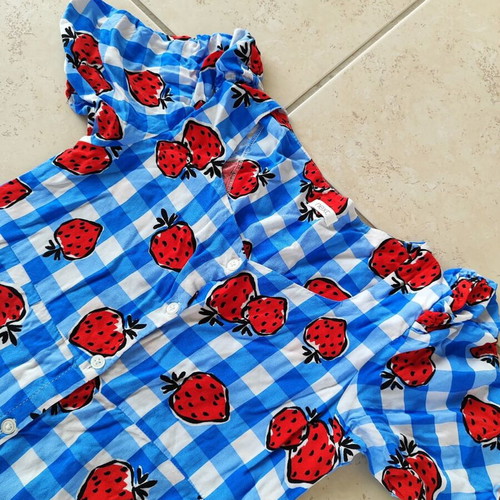 Next girls dress size 11 like new blue check with strawberries