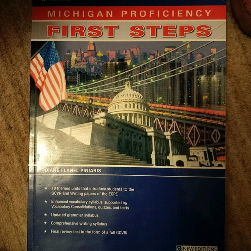 Michigan Proficiency First Steps book used with notes and answers
