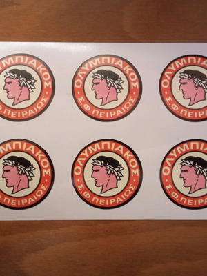 Αυτοκόλλητα Ολυμπιακός συλλεκτικά, καινούργια, σετ 6 τεμαχίων