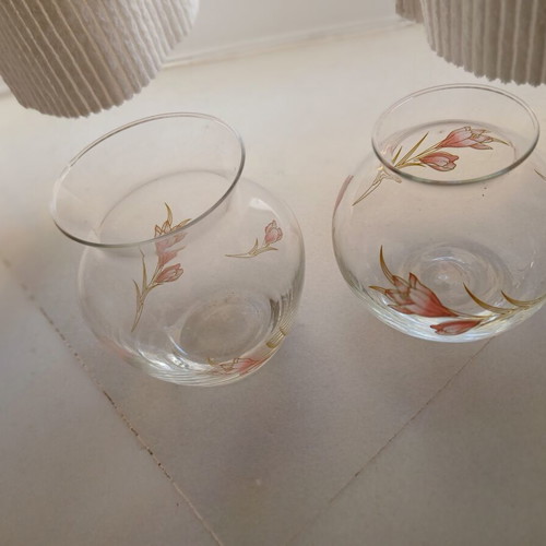 Vintage glass romantic jars with flowers & butterfly tealight holder