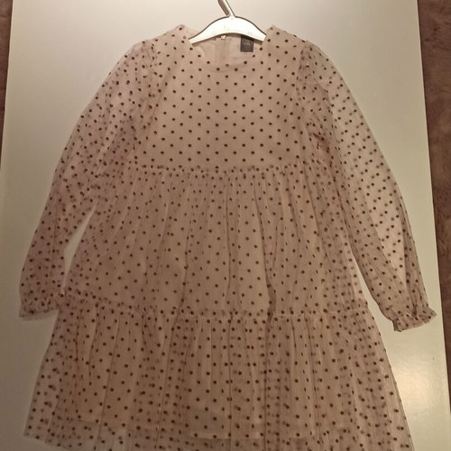 princess polly baby blue dress H&M Cleft Open Back Polka Dot White Black and main image 1