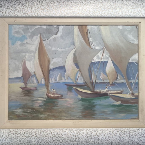 Oil painting by Takis Eleftheriadis like new, 40x50 cm on wood