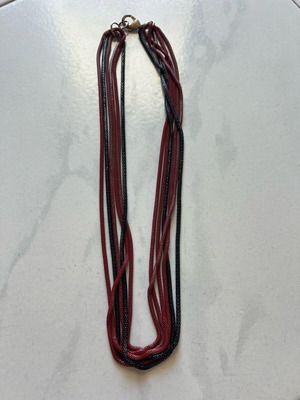 Handmade necklace with chains like new, black and red