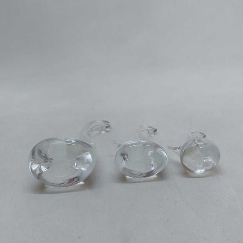 Set of 3 crystal decorative swan figures used