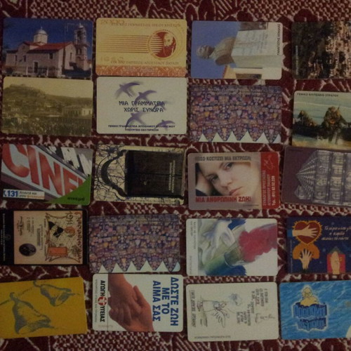 Phone cards used, pack of 20 pieces