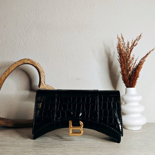 Black Croco Bag Zara new with detachable strap