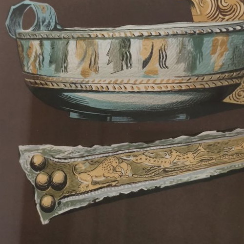 Mycenaean color prints used from frescoes and golden grave goods