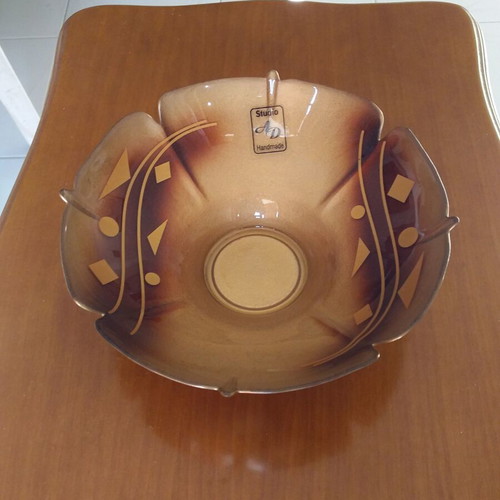 Studio ad handmade glass fontaniera like new, 19 cm diameter