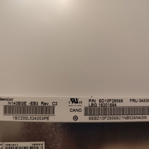 Innolux N140BGE-EB3 14" Laptop Screen like new, 1366x768 HD