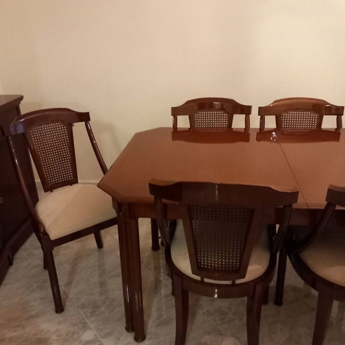 Dining set with extendable table 1.50m x 0.80m and 6 chairs