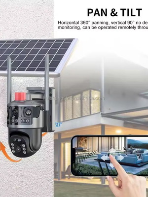 Eseecloud 4Lens 3 Screens 12MP 6K HD Outdoor Surveillance Camera 360 PTZ IP CCTV Wireless WIFI