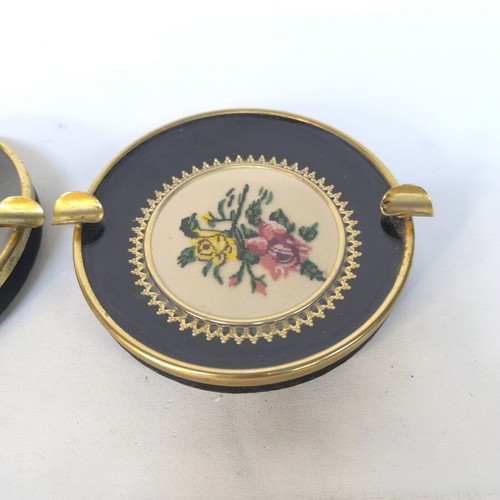 Vintage ashtrays with embroidery like new
