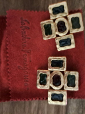Salvatore Ferragamo Gancini earrings vintage, like new, size XXL