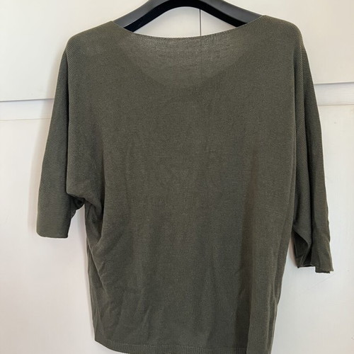 Blouse khaki with 3/4 sleeve new, loose fit up to XL