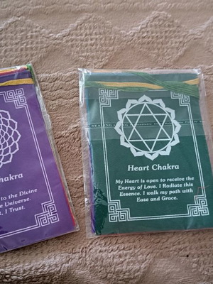 Decorating flags 7 chakras new, colorful with explanation