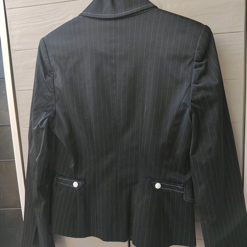 Lussile jacket black with white stitching small like new