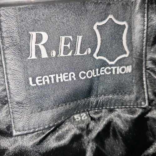 R.EL. LEATHER COLLECTION leather jacket new, black, size L