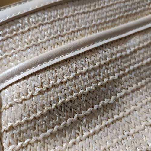Crossbody bag used, white and beige