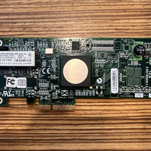 Emulex LightPulse 4Gb/s HBA Fibre Channel Card PCI-E LPe1150-E used without mounting bracket
