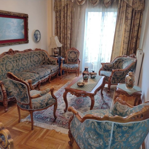 Antique living room set used handmade walnut with sideboard and dining table