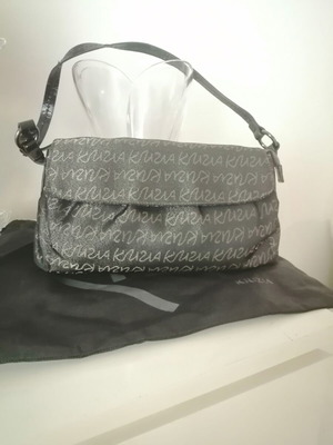 Krizia shoulder bag authentic used black with gold logo