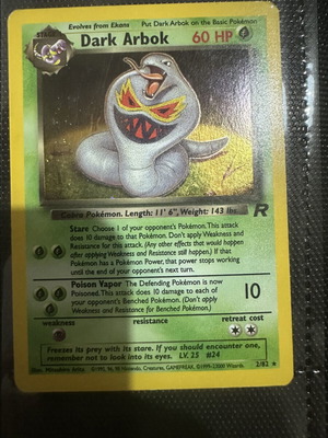 Dark Arbok Holo Pokémon Card like new, Team Rocket 2/82