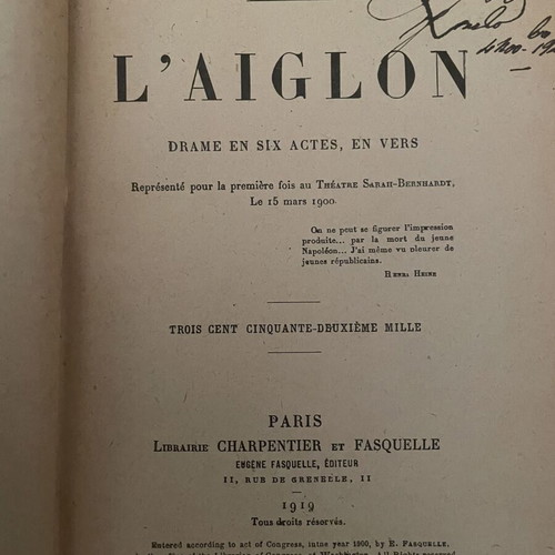 Two Edmond Rostand Works Cyrano de Bergerac and L’Aiglon used, French