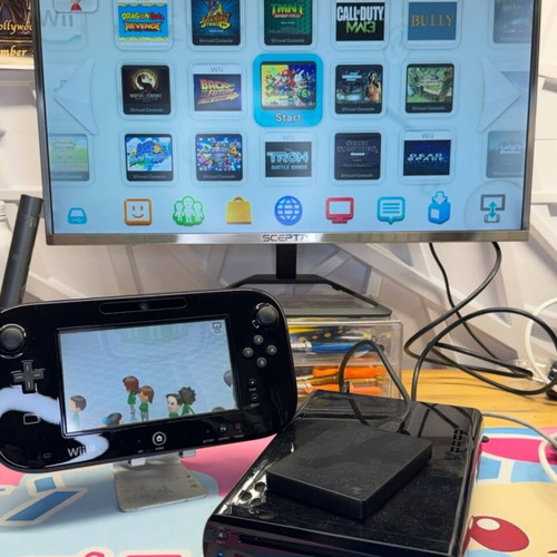 Nintendo Wii U console like new with external hard disc and many games