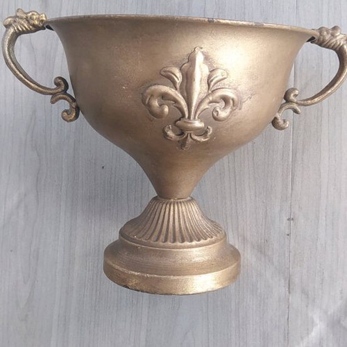 Metal cup painted gold like new