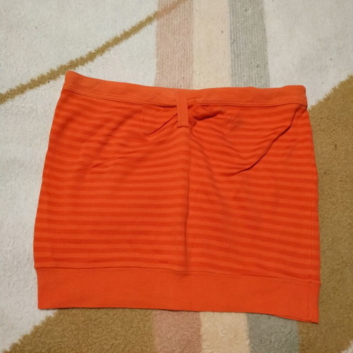 Top strapless size S orange with horizontal stripes like new