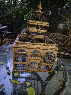 Wooden birdcage used