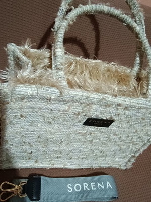 Sorena Handmade τσάντα ώμου σαν καινούργια, μεσαίου μεγέθους, μπεζ