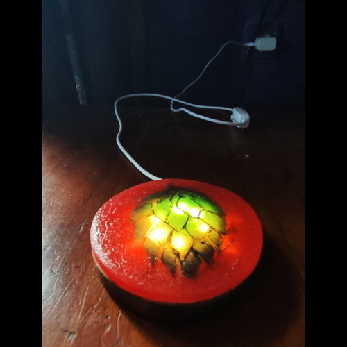 Handmade beer coaster with Led lighting made to order