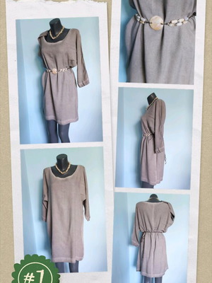 Designer dress with batwing sleeves and light fading effect like new