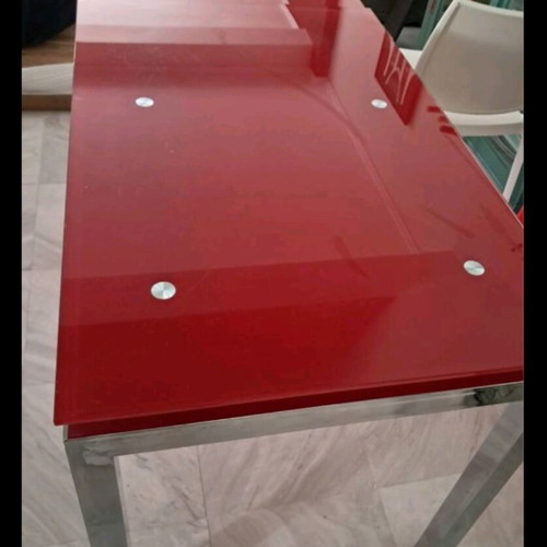 Glass folding table used