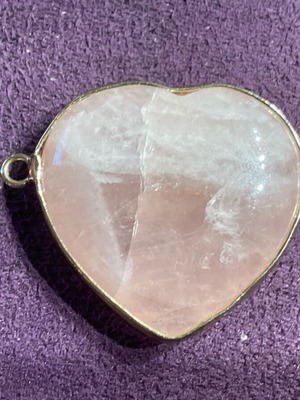 Rose quartz authentic stone heart-shaped pendant