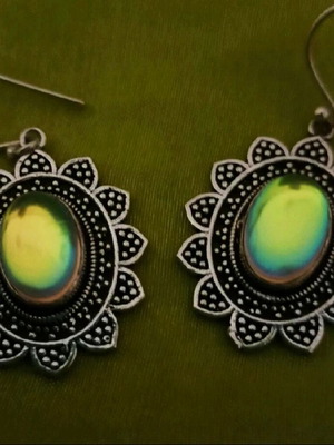 Handmade Large Dangle Earrings from Ioannina in 925 Sterling Silver with Moonstone new