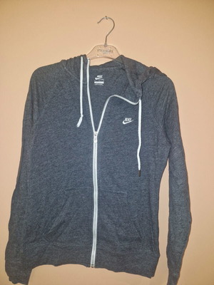 Nike hoodie jacket used, size M, gray
