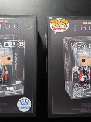 Funko Pop Die-Cast Thor Common+Chase Set like new