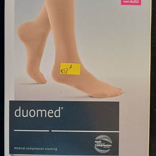 Medi Duomed Medical Compression Stockings, calf, open toe, beige, size medium, CCL2