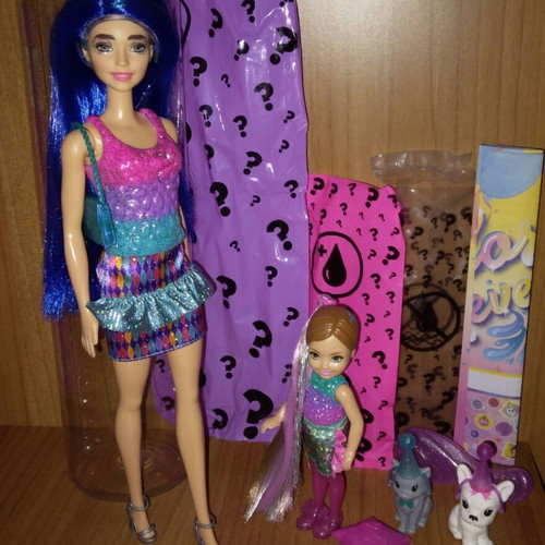Mattel Barbie Chelsea Color Reveal Holiday Surprise Party playset used