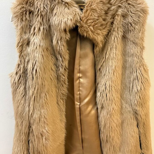 Silvian Heach faux fur vest like new, size Large, beige
