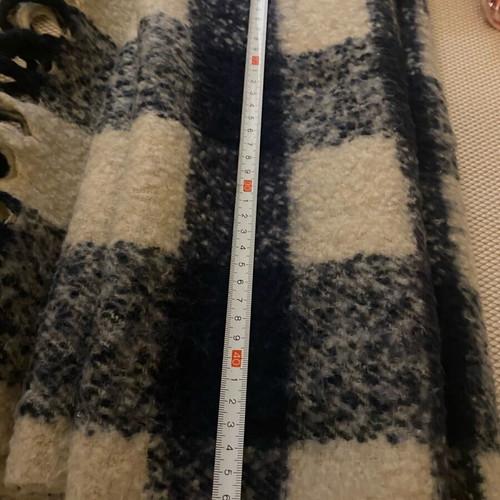 Scarf Large Used, Warm Thick Beige and Blue Zara