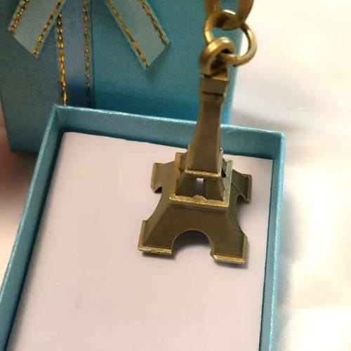 Eiffel Tower Keychain new, gold and brown