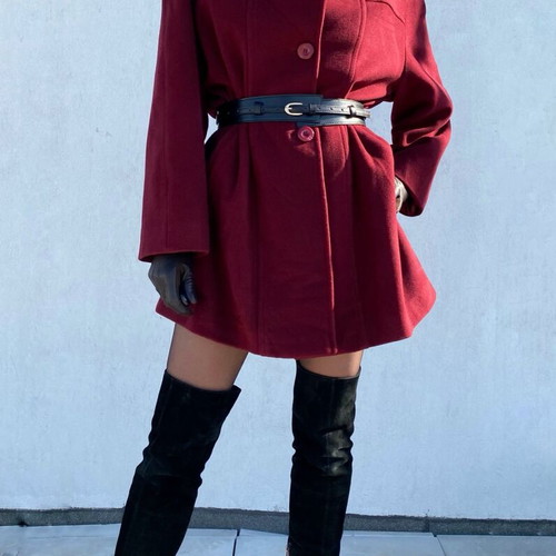 Vintage wool coat like new, red, size L