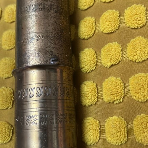 Vintage brass coffee grinder used, Turkish style
